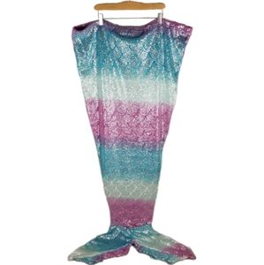Metallic fleece rainbow mermaid blanket